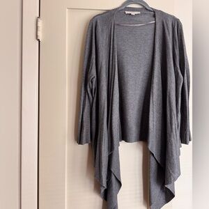 Loft Charcoal Gray Open-Front Draped Cardigan XL